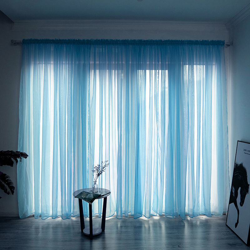 Simple And Modern Balcony Solid Color Gauze Curtain | Other