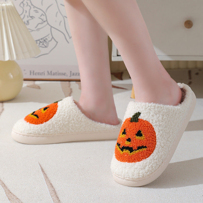 Halloween Pumpkin Cartoon Slippers Warm Winter Slippers Men | Other