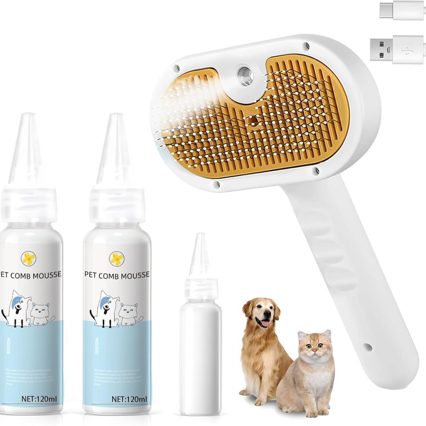 Universal Pet Steam Brush For Cats And Dogs 3-in-1 Spray Hai | Other