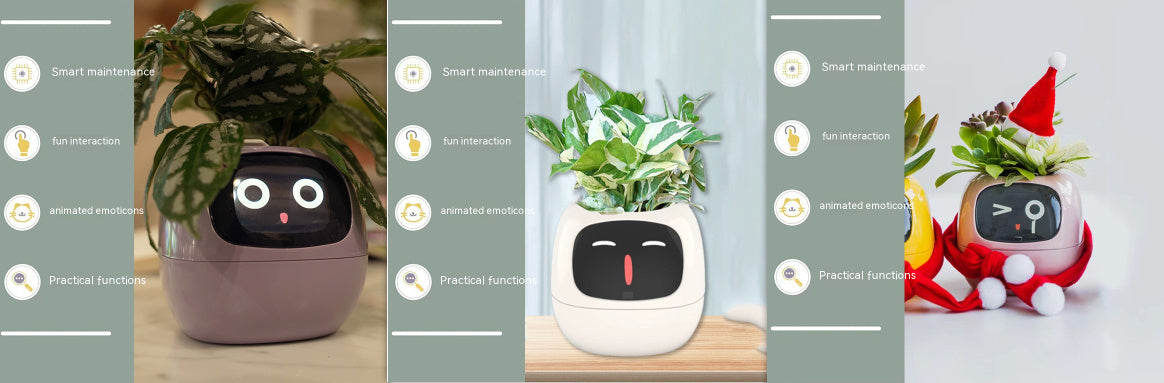 Smart Planter with AI Sensors – Interactive Plant Care with 49+ Expressions & Real-Time Monitoring