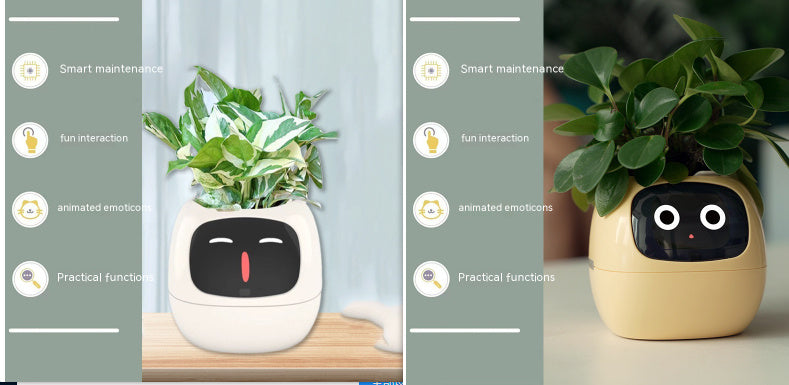 Smart Planter with AI Sensors – Interactive Plant Care with 49+ Expressions & Real-Time Monitoring