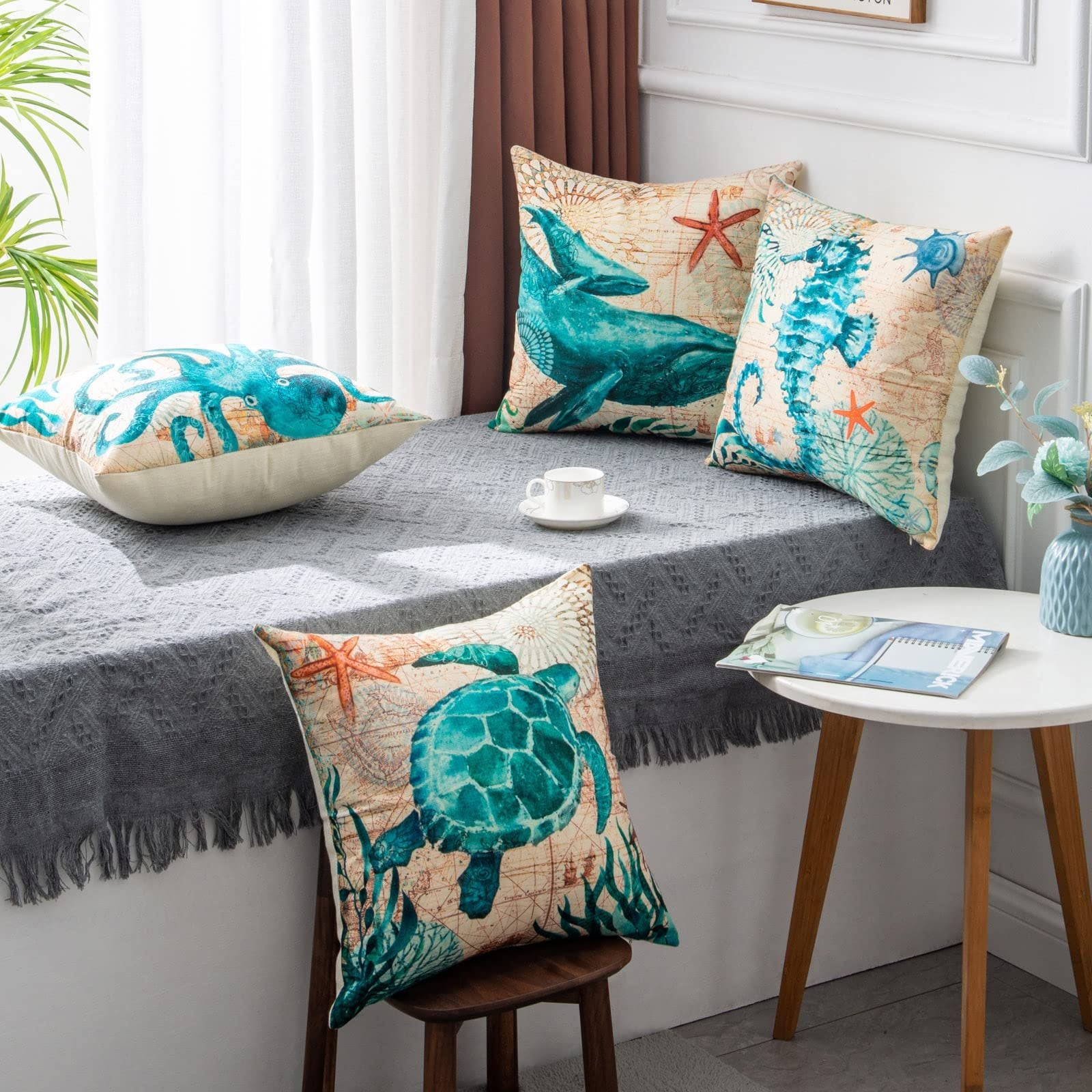 Cushion Covers Sea Turtle Printed Throw Pillow Cases For Hom | Other