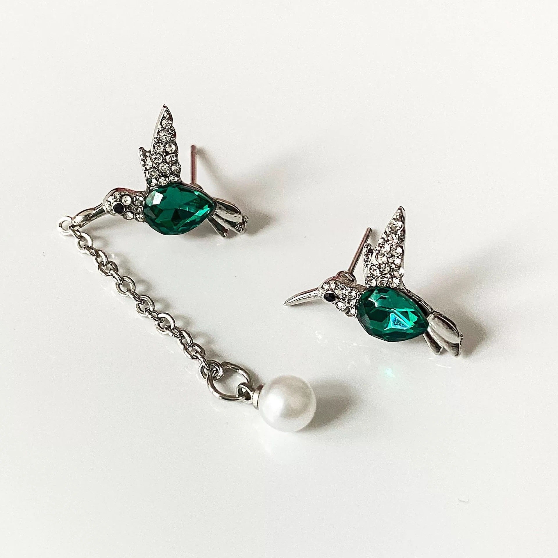 Colorful Hummingbird Full Diamond Pendant Earrings | Jewelry & Accessories