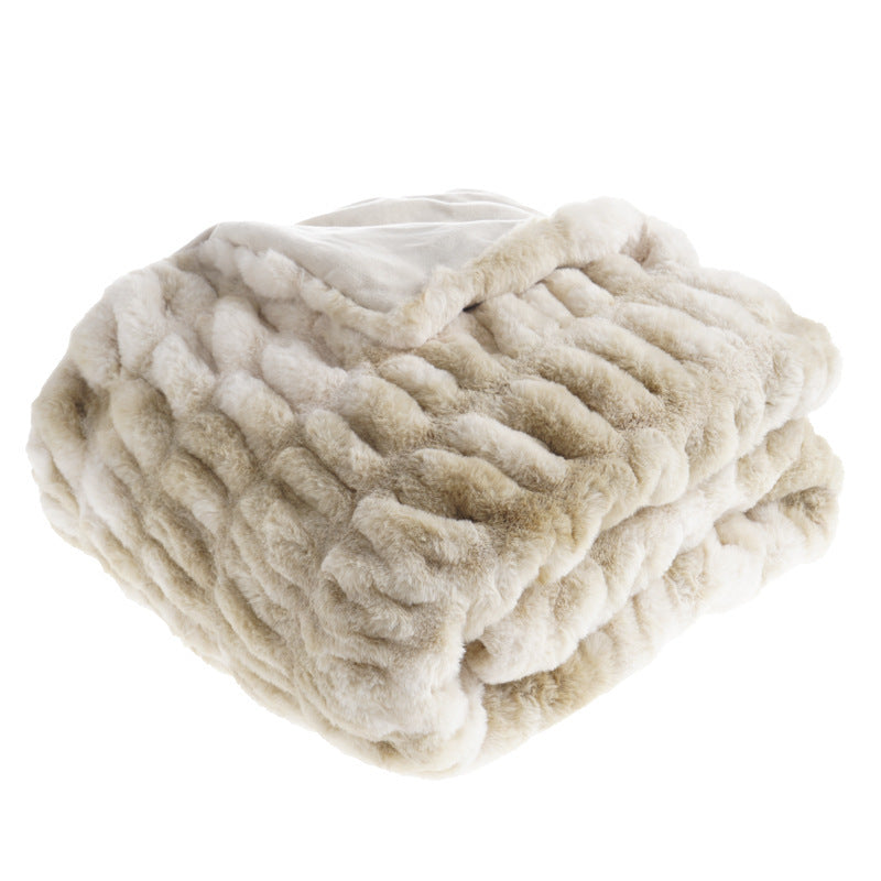 Sofa Blanket Soft Upholstery Blanket Stretch Rabbit Fur Tie- | Home & Garden
