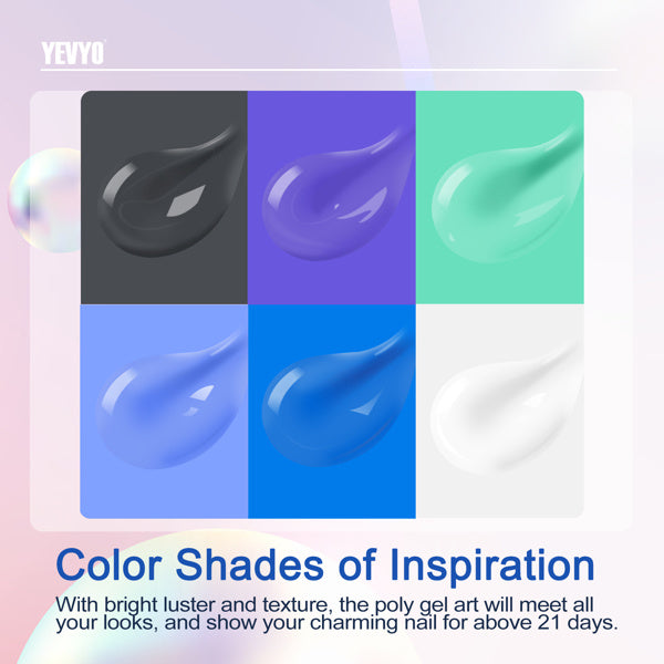 6 Pcs Polygel Nail Kits With Uv Light, Sliding Solution, Top | Other