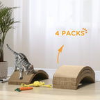 Pawhut Cat Scratching Board, 4 Pack Cat Scratcher For Indoor | Other