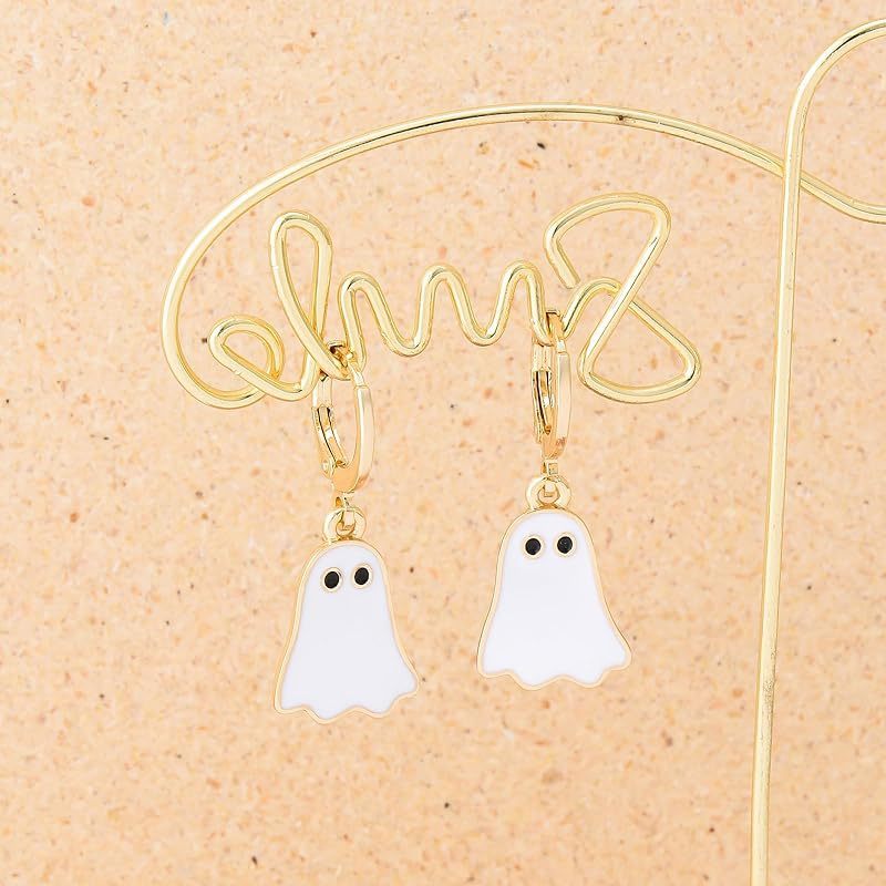 Halloween Ghost Earrings For Women Gold Ghost Huggie Hoop Ea | Jewelry & Accessories