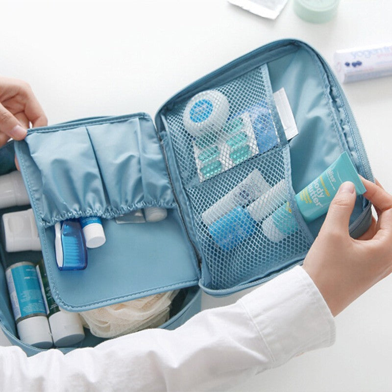 Portable Cosmetic Bag Waterproof Divider Multi-grid Pockets | Luggage & Bags