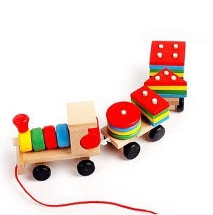 Wooden Train Three-section Tractor Toy Children's Intelligen | Electronic Learning Toys
