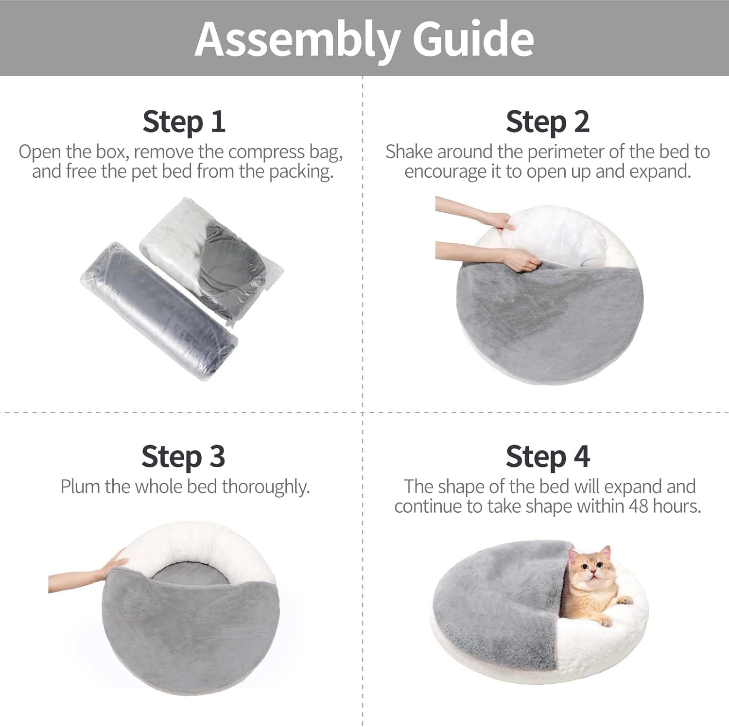 Mewoofun Enclosed Cat Bed Cave - Washable Pet Bed With Blank | Other