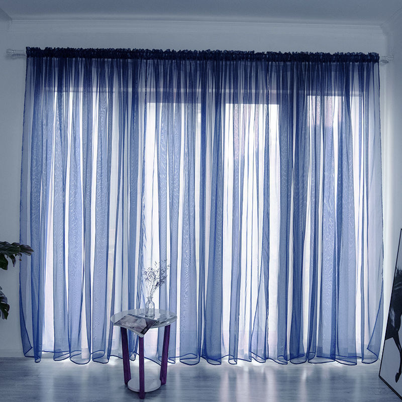 Simple And Modern Balcony Solid Color Gauze Curtain | Other