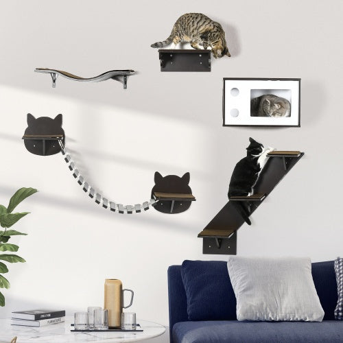 Pawhut Cat Shelves With Ergonomically Curved Platform, Cozy | Other