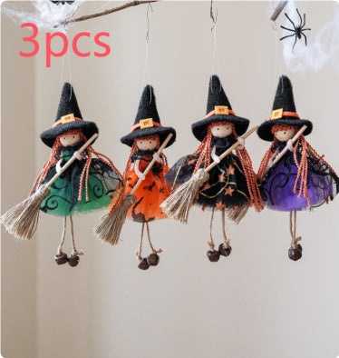 Halloween Mesh Broom Girl Angel Christmas Tree Pendant | Other