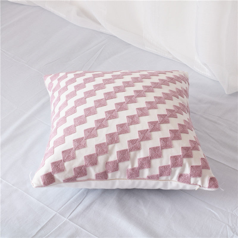 Geometric Cotton Embroidered Pillowcase | Other