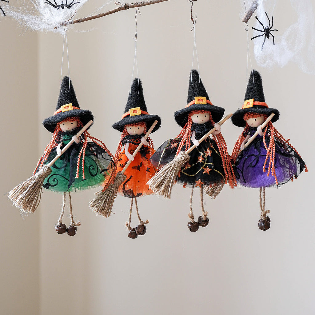Halloween Mesh Broom Girl Angel Christmas Tree Pendant | Other