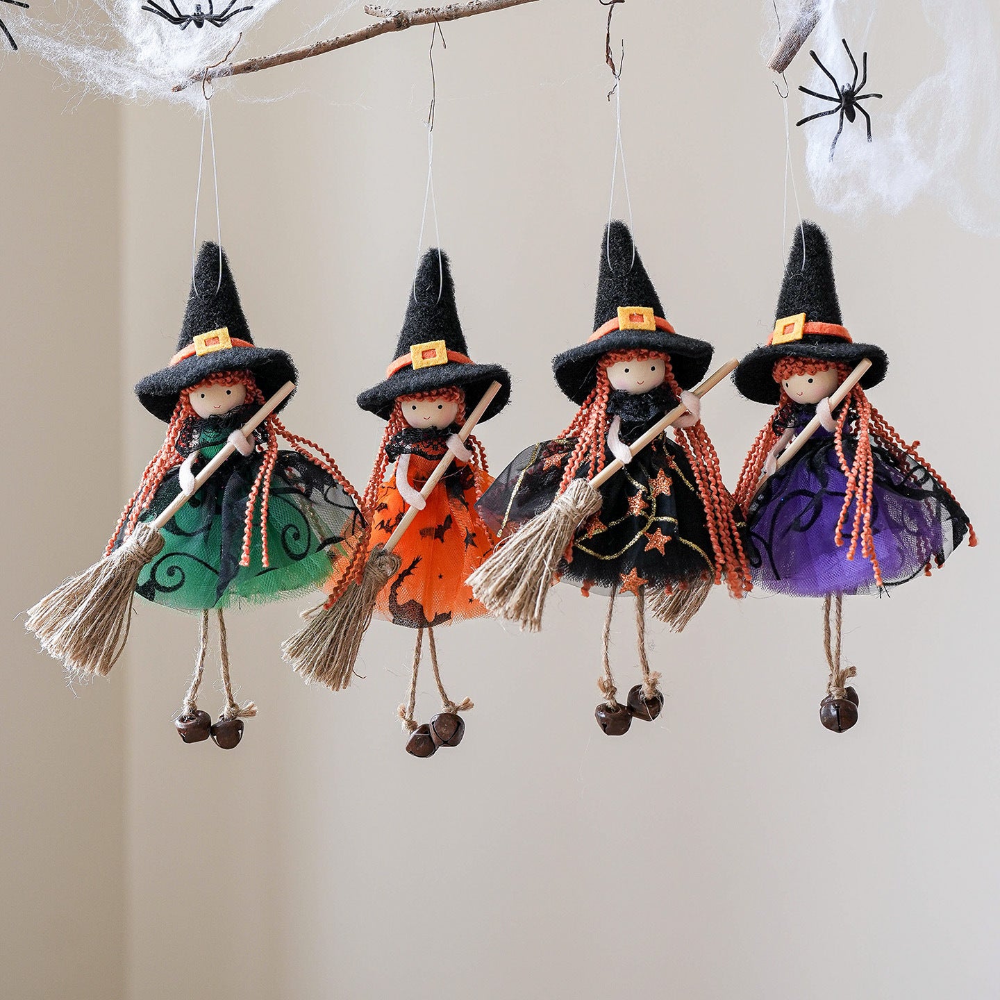 Halloween Mesh Broom Girl Angel Christmas Tree Pendant | Other