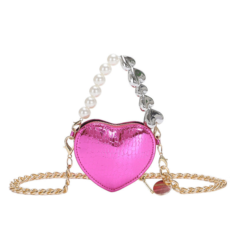 Mini Love-shape Pearls Handbag Fashion Cute Chain Lipstick B | Luggage & Bags