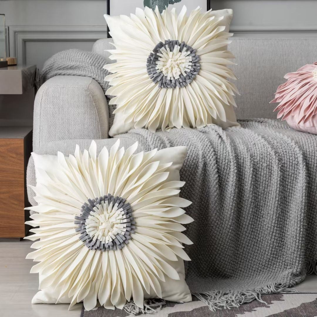 Fashion Modern Style White Throw Pillows Velvet Stitching 3d | Other