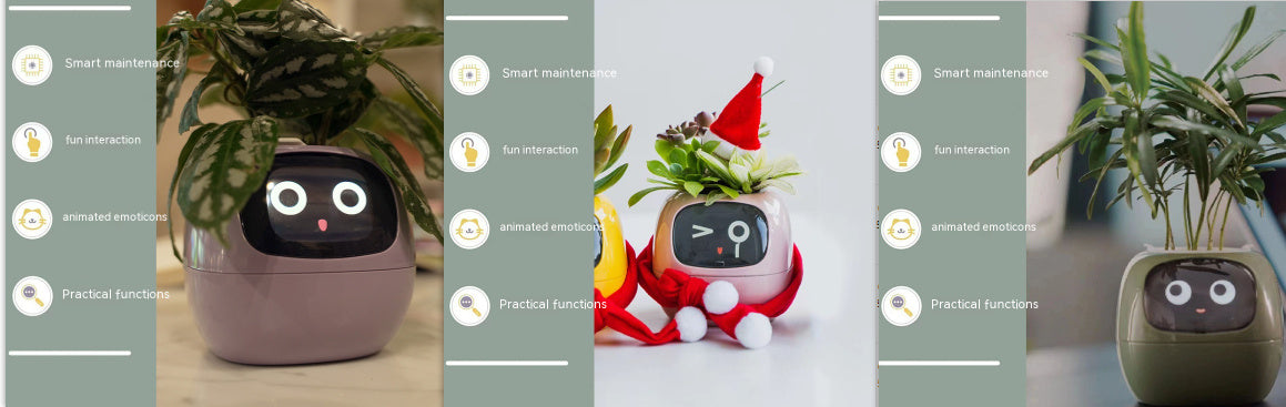 Smart Planter with AI Sensors – Interactive Plant Care with 49+ Expressions & Real-Time Monitoring