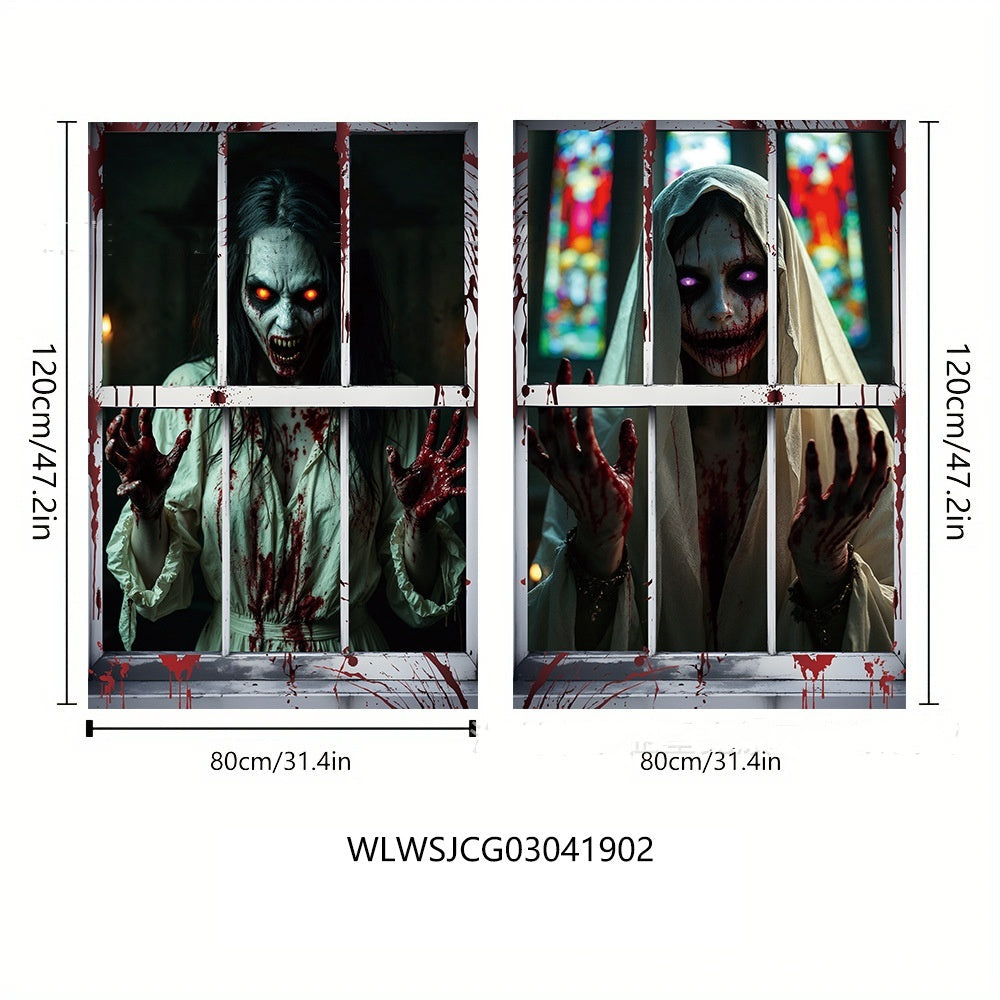 3d Holiday Window Cover Witch Halloween Window Cover | Other