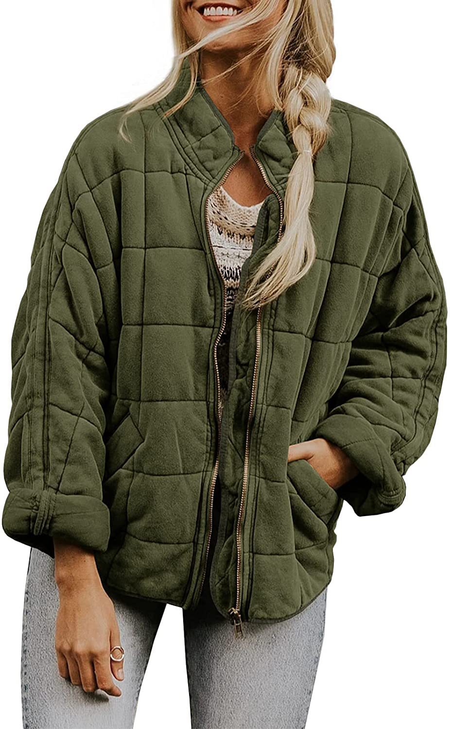 Winter Zip-up Stand Collar Coat With Pockets Fashion Solid C | Other