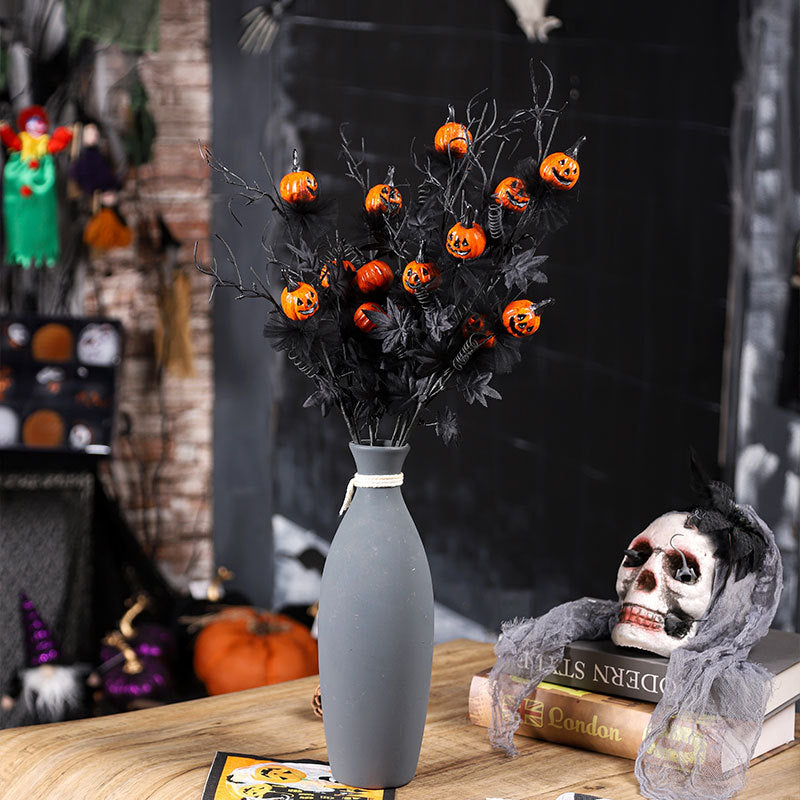 Halloween Decorations Black Horror Pumpkin Twig Cutting Bouq | Other