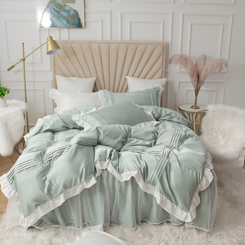 Lace Bed Skirt Quilt Cover Girl Heart Household Bedding Kore | Other