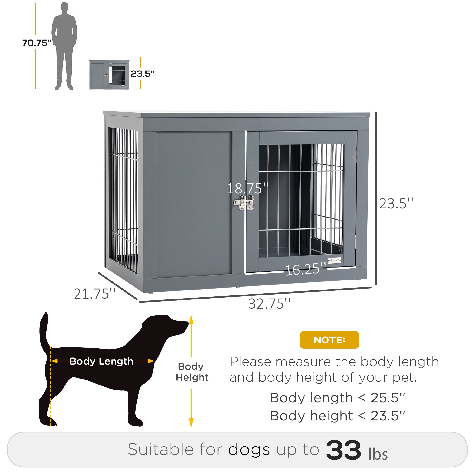 Dog Cage Furniture Metal Indoor Pet Cage Cage, Double Door E | Home & Garden