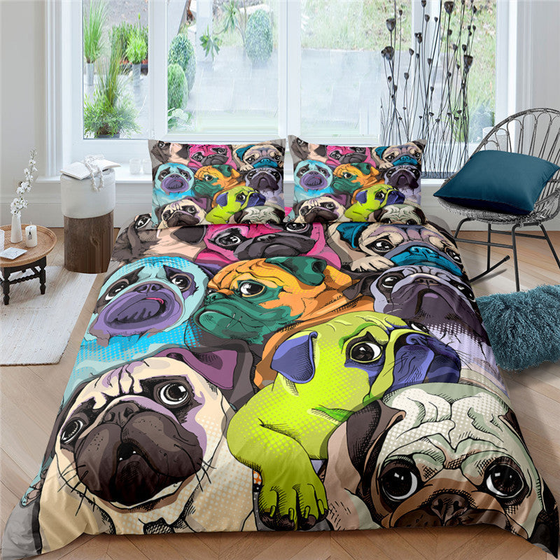 3d Pug Digital Printing Bedding Set | Other