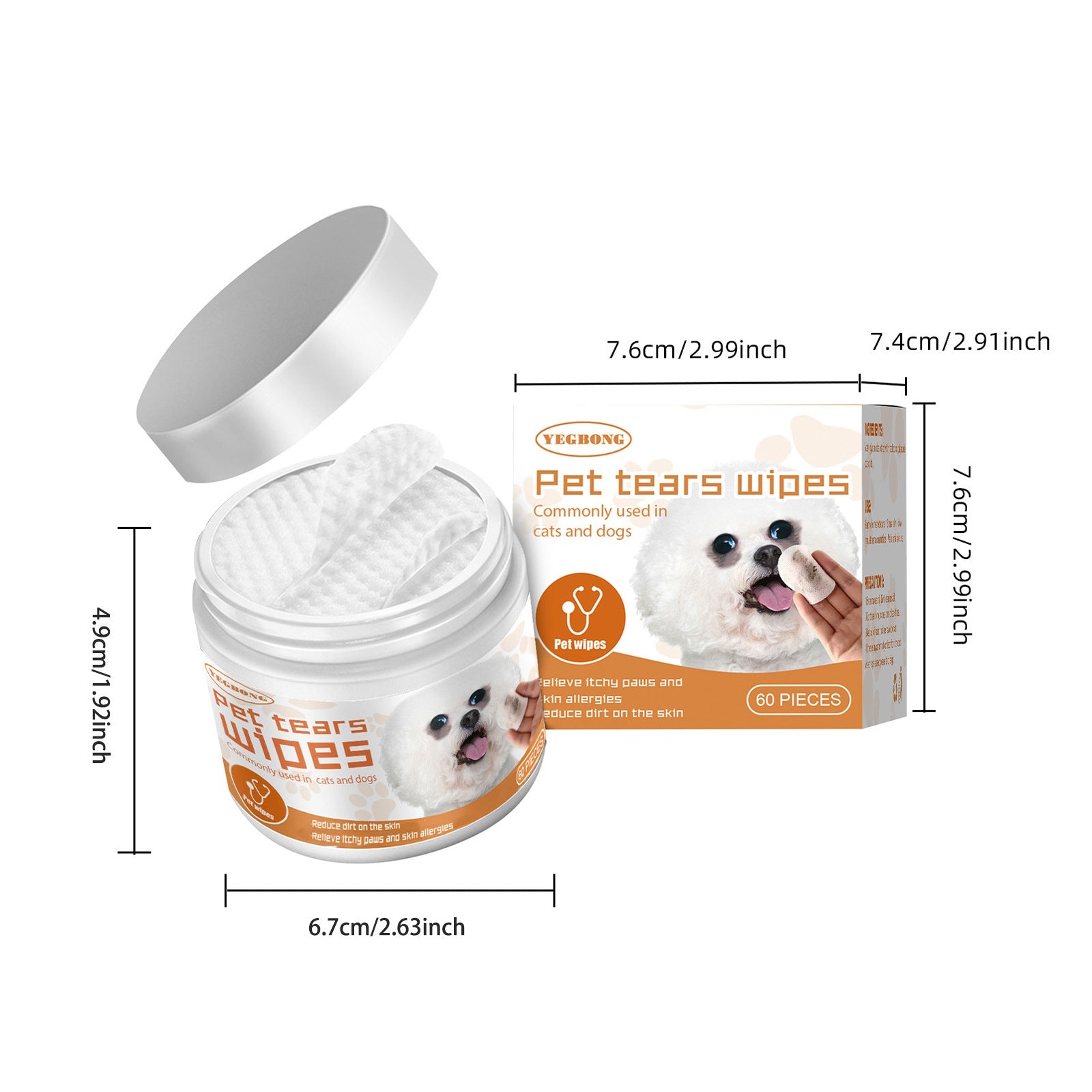 Yegbong Pet Wipes Clean, Dogs And Cats Tear Stains Eye Clean | Other