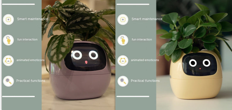 Smart Planter with AI Sensors – Interactive Plant Care with 49+ Expressions & Real-Time Monitoring