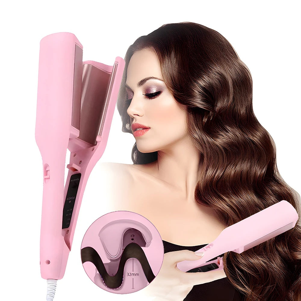 Deep Wave Hair Curler – 4 Temperature Adjustable Ceramic Curling Iron