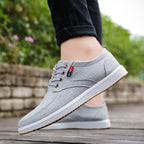Men's Lace-up Canvas Shoes Casual Men Breathable Walking Fla | Shoes