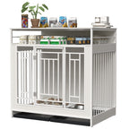 43.3 Inch Large Dog Kennel Furniture, Wooden Kennel With Div | Home & Garden