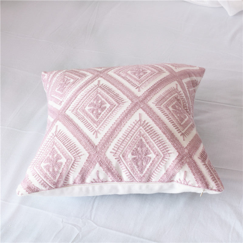 Geometric Cotton Embroidered Pillowcase | Other