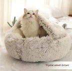 2 In 1 Dog And Cat Bed Pet Winter Bed Round Plush Warm Bed H | Other