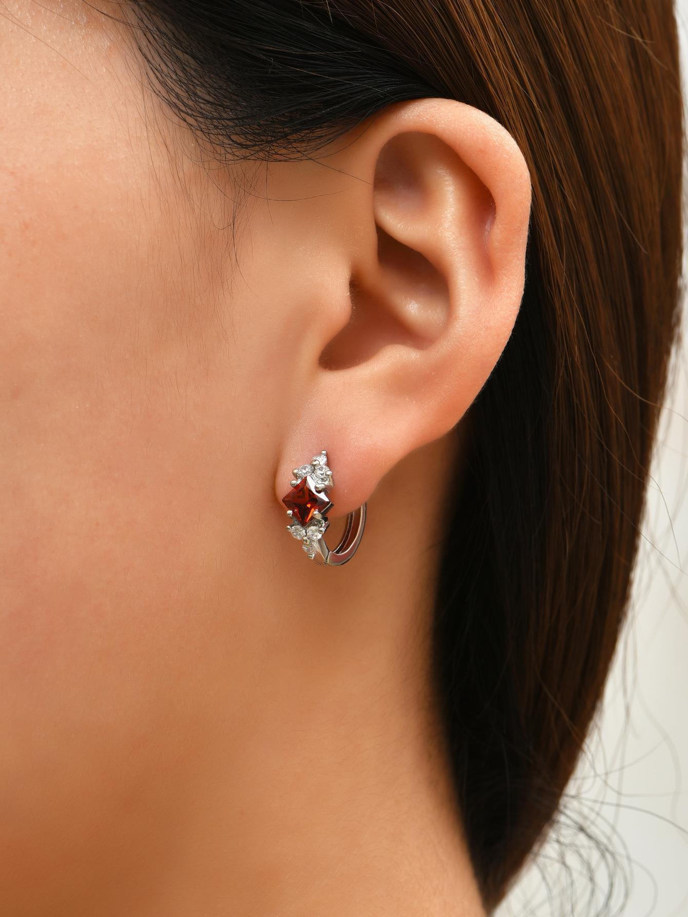 European And American Personalized Square Zircon Earrings | Jewelry & Accessories