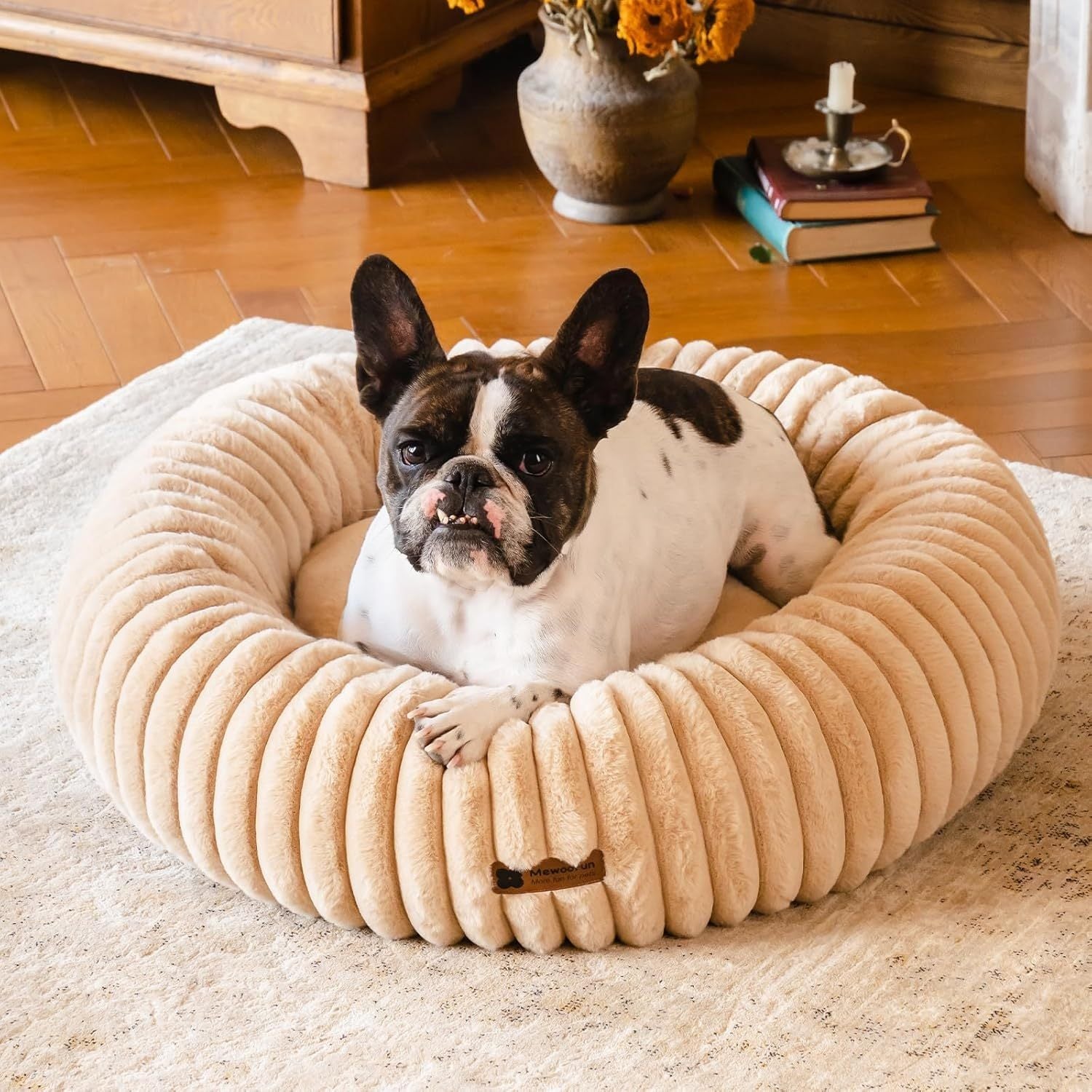 Mewoofun Donut Dog Bed For Medium Dogs - Calming Pet Bed Wit | Other