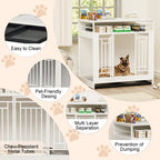 43.3 Inch Large Dog Kennel Furniture, Wooden Kennel With Div | Home & Garden