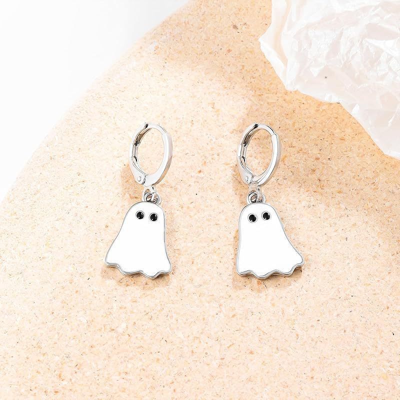 Halloween Ghost Earrings For Women Gold Ghost Huggie Hoop Ea | Jewelry & Accessories