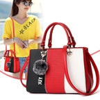 Women Hairball Ornaments Totes Patchwork Handbag Party Purse | Luggage & Bags