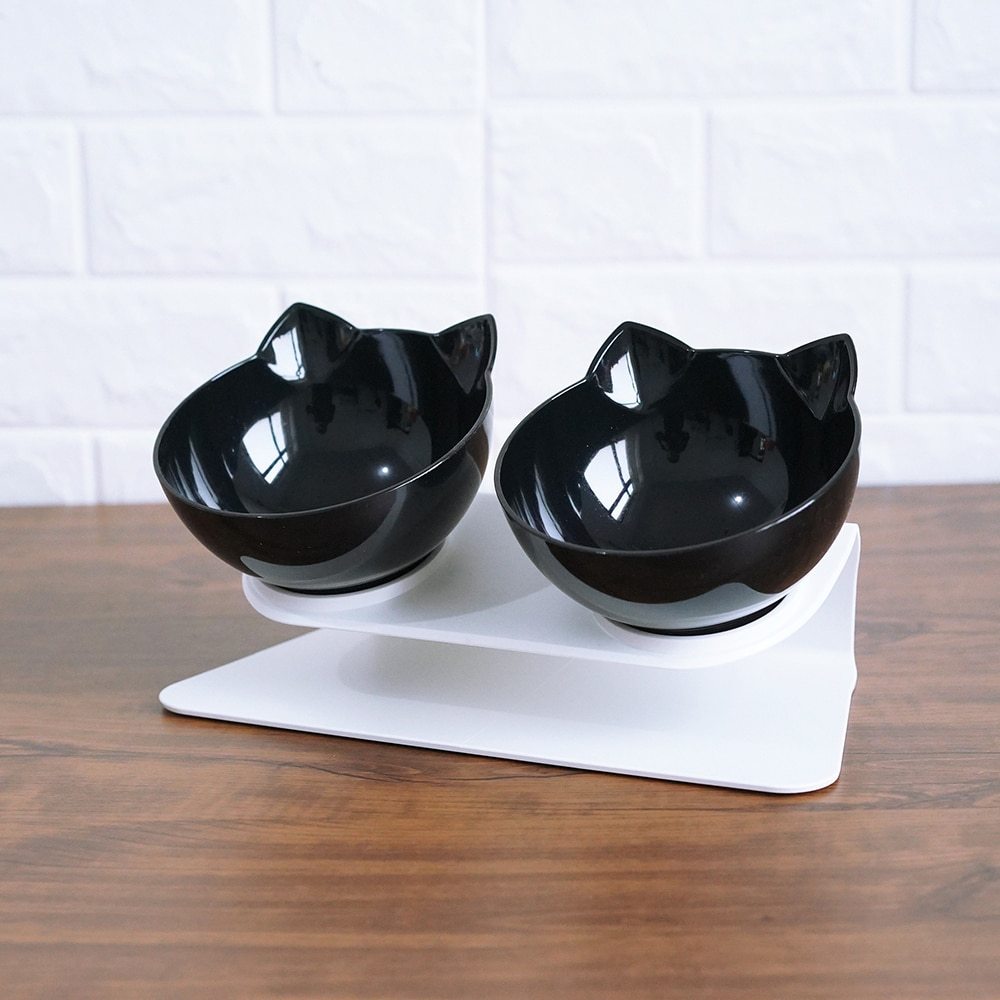 Non Slip Double Cat Bowl With Raised Stand Pet Food Cat Feed | Other