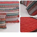 Three Piece Set Of Cotton And Linen Style Cotton Wash Quilt | Other