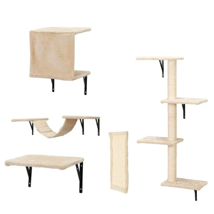 5 Pcs Wall Mounted Cat Climber Set Floating Cat Shelves And | Other