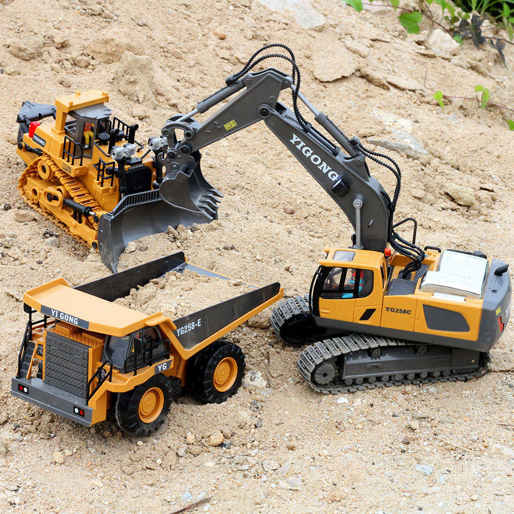 Children's Simple Alloy Charging Excavator Toy Car | Electronic Learning Toys
