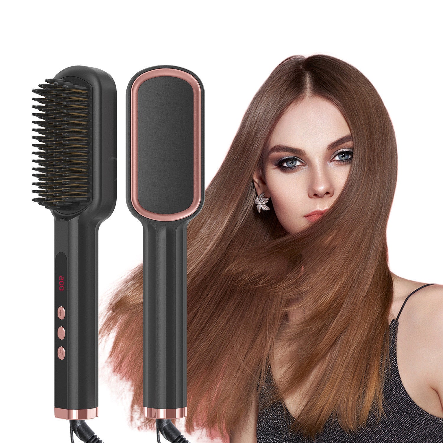2-in-1 Electric Hair Straightener & Curling Iron – Tourmaline Ceramic, Fast Heat, Auto Shut-Off