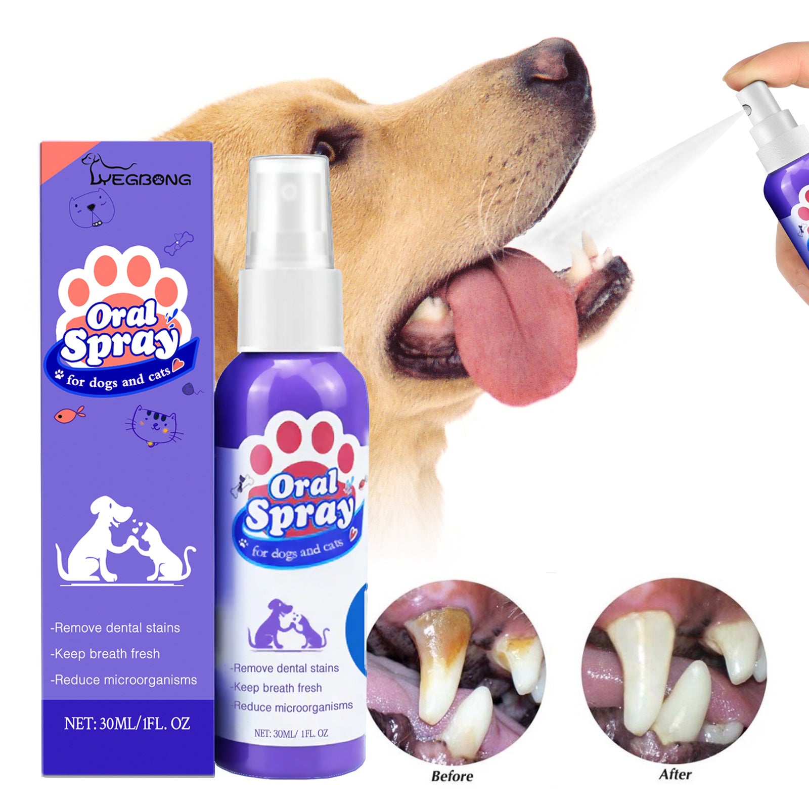 Cat And Dog Teeth Cleaning Spray To Remove Tooth Stains Fres | Other