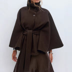Winter High Neck Batwing Sleeve Coat With Belt Fashion Loose | Other