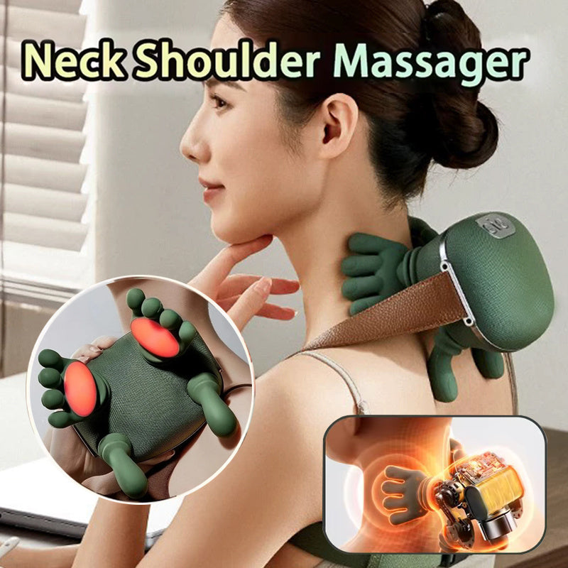 Wireless 4D Electric Neck & Shoulder Massager with Heat – Pain Relief & Relaxation