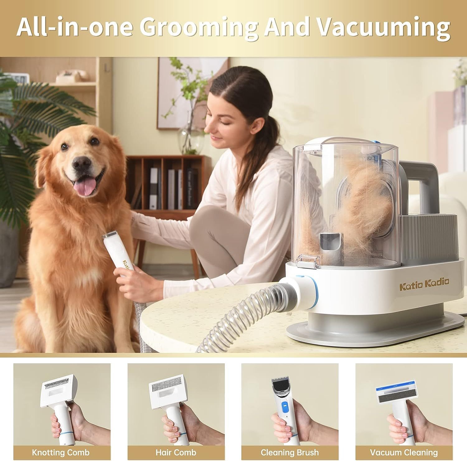 Pet Grooming Kit, 5 In 1 Dog Grooming Kit With 2 Suction Mod | Other